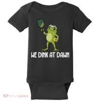 We Dink At Dawn Pickle Ball Baby Bodysuit thumb 0