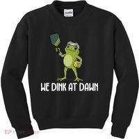 We Dink At Dawn Pickle Ball Kids Sweatshirt thumb 0