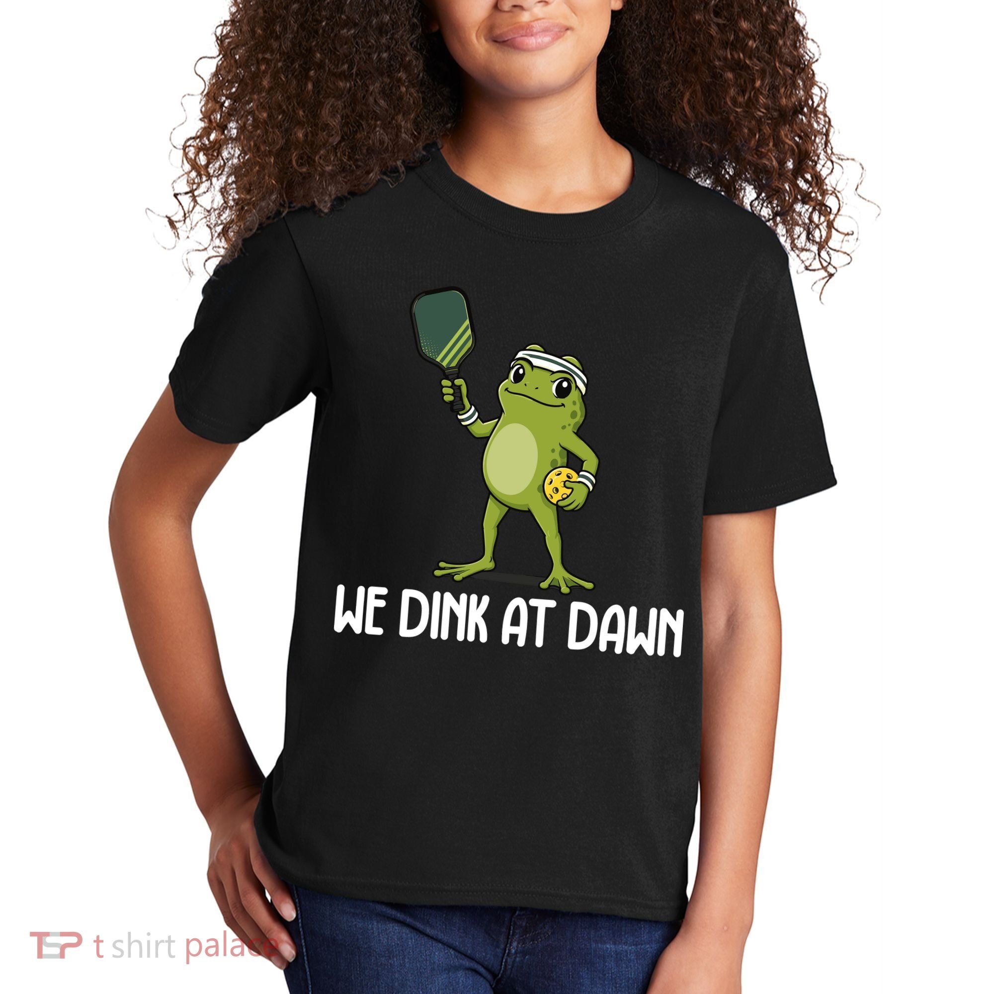 We Dink At Dawn Pickle Ball Kids T-Shirt