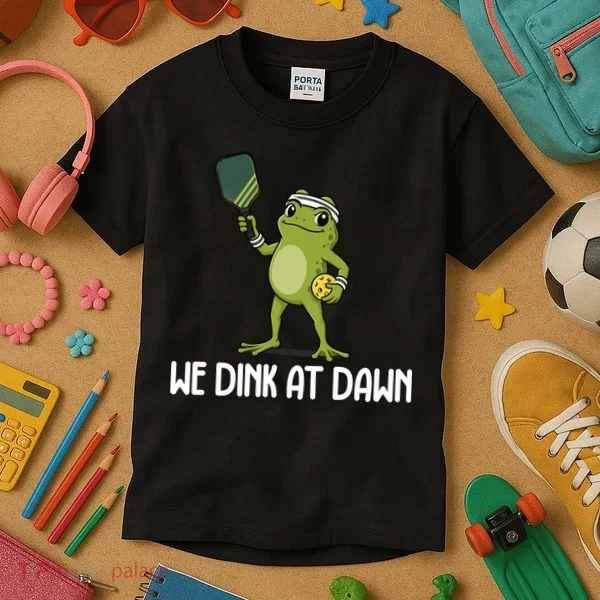 We Dink At Dawn Pickle Ball Kids T-Shirt