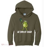 We Dink At Dawn Pickle Ball Kids Hoodie thumb 0