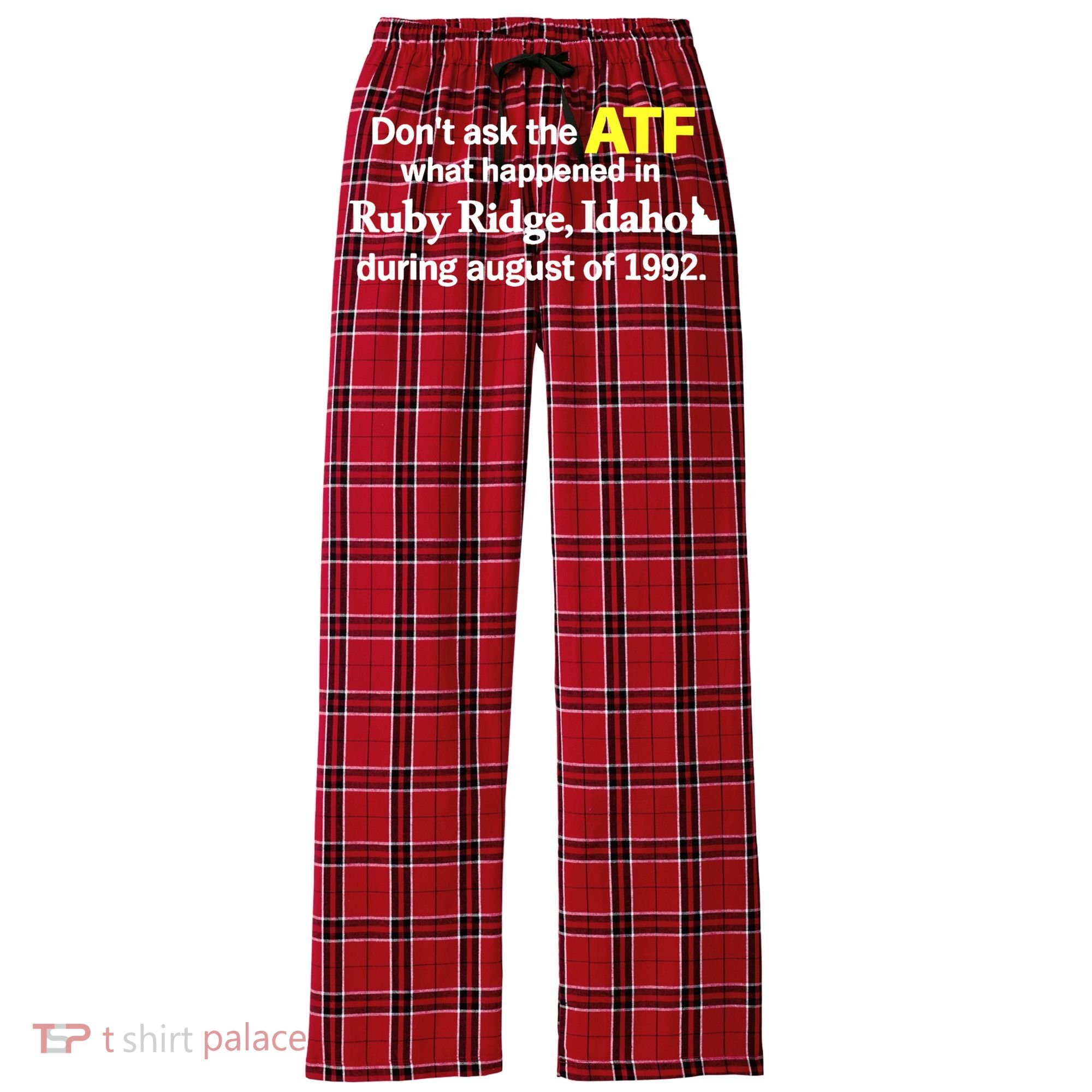 Wendigoon Don’T Ask The Atf Women's Flannel Plaid Pajama Pants