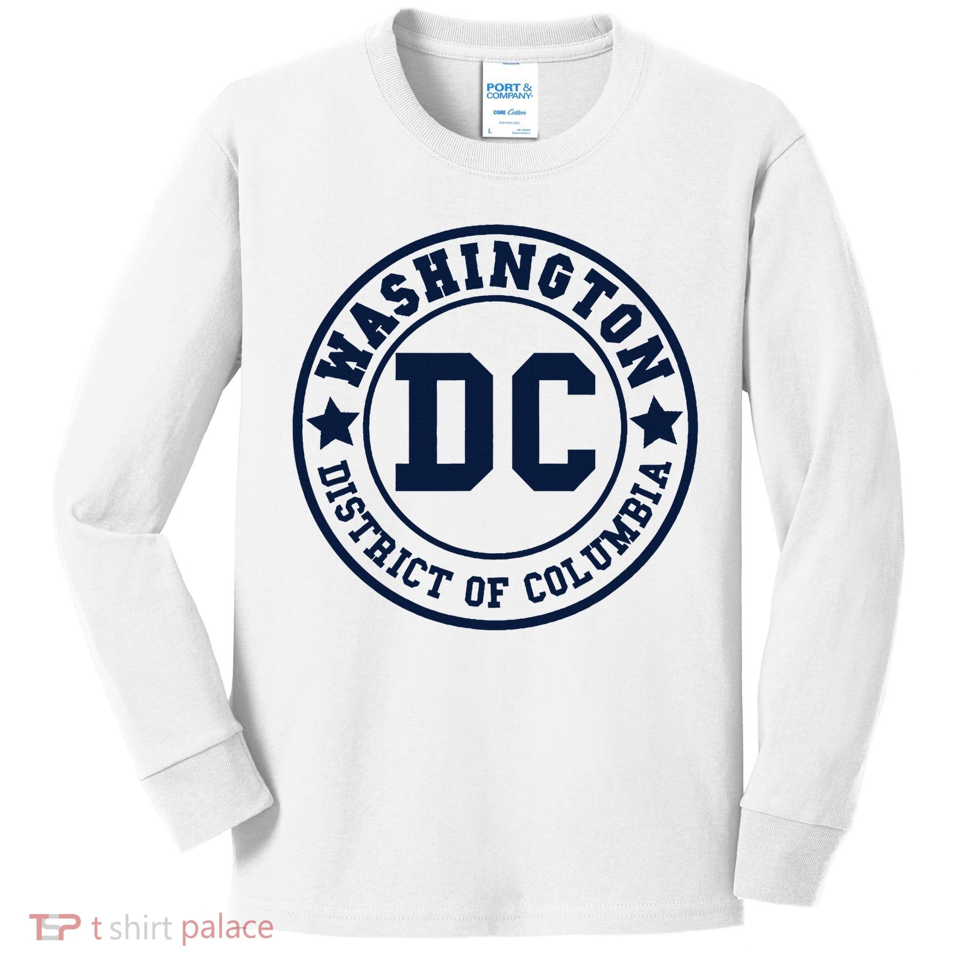 Washington Dc Athletic Throwback Kids Long Sleeve Shirt