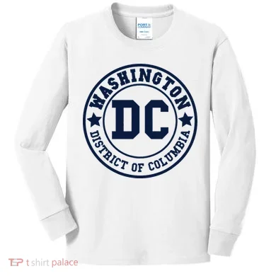 Washington Dc Athletic Throwback Kids Long Sleeve Shirt
