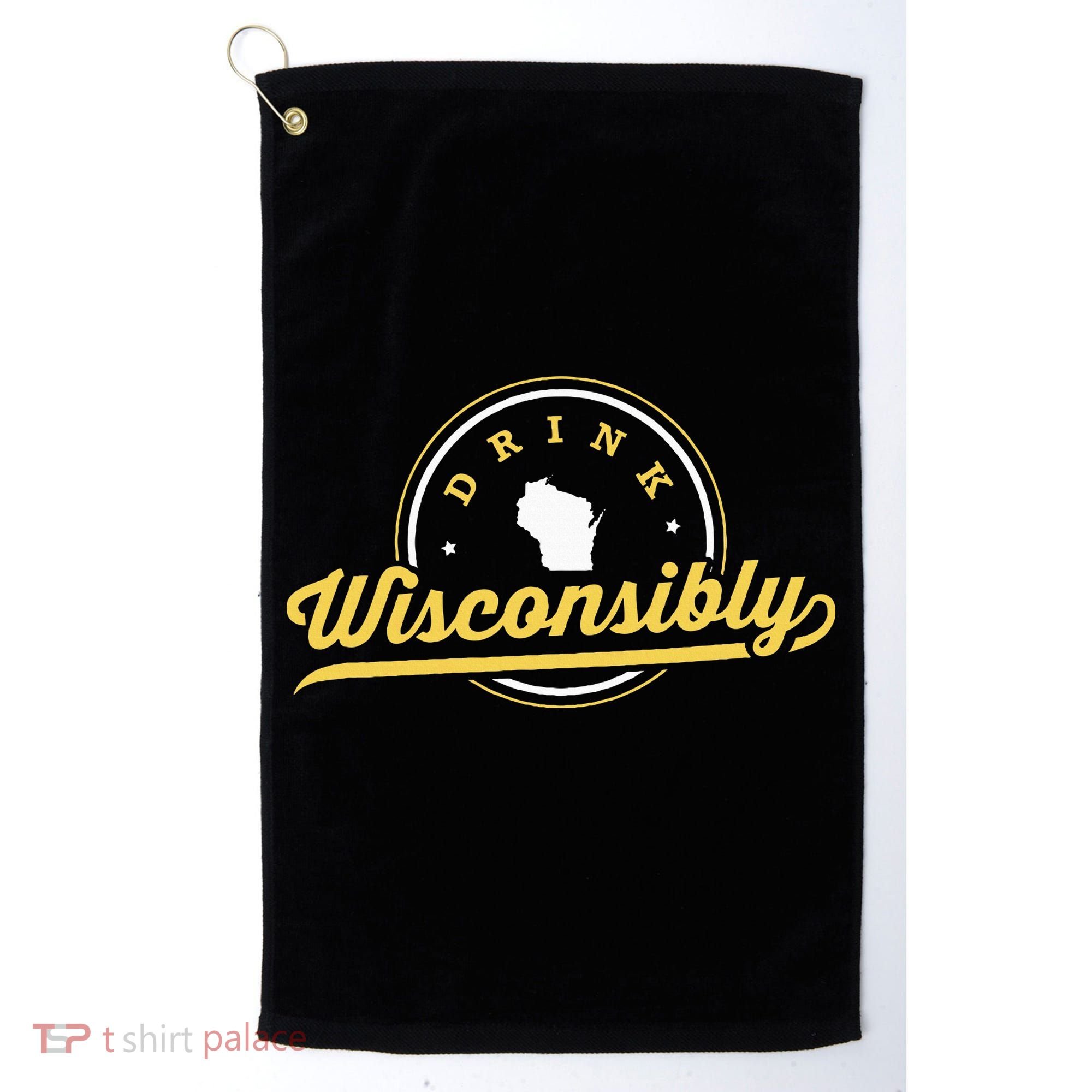 Wisconsin Drinking Alcoholic Wisconsinites Funny Beer Lover Golf Towel