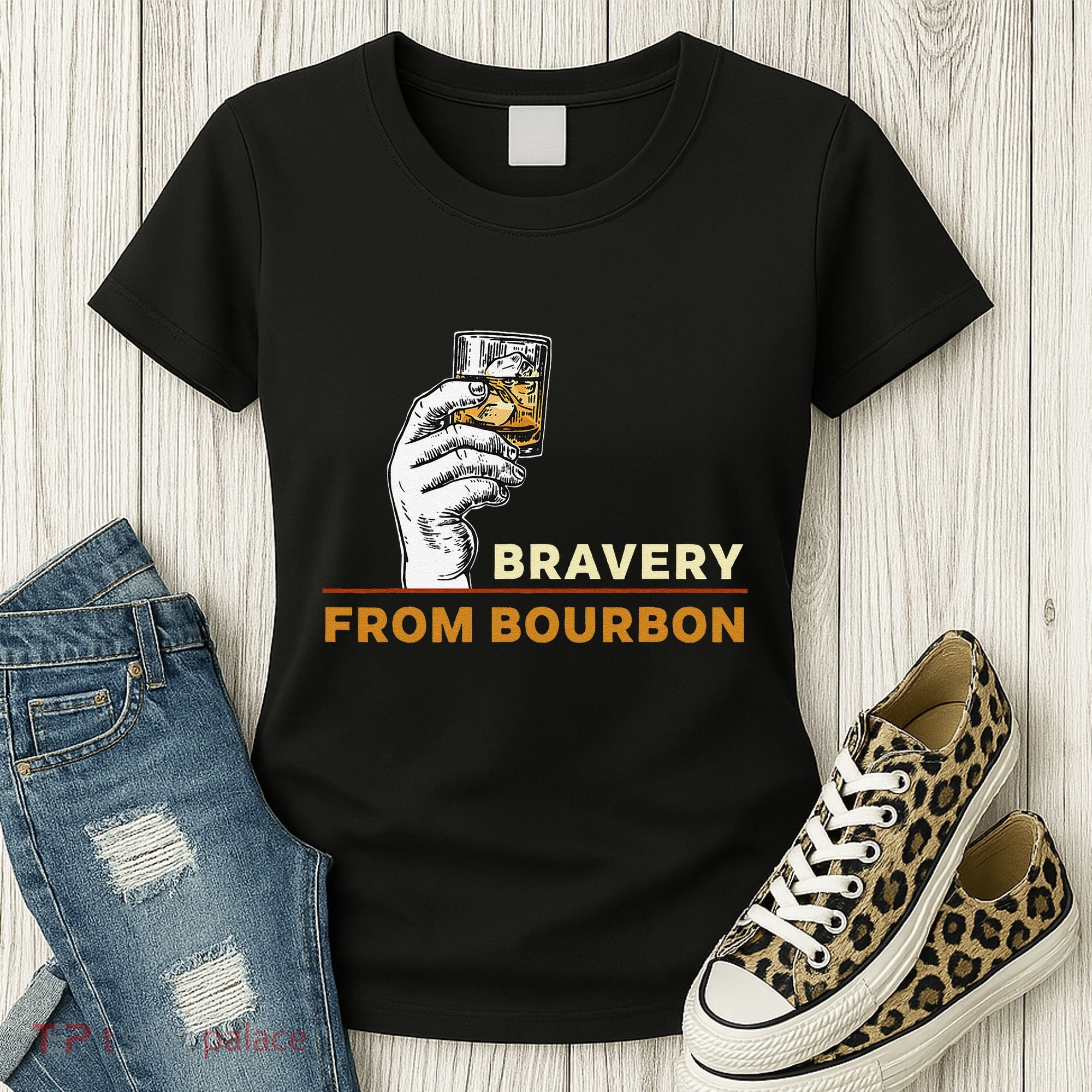 Whisky Drinkers Bravery Bourbon Drinkers Lovers Boho Women's T-Shirt