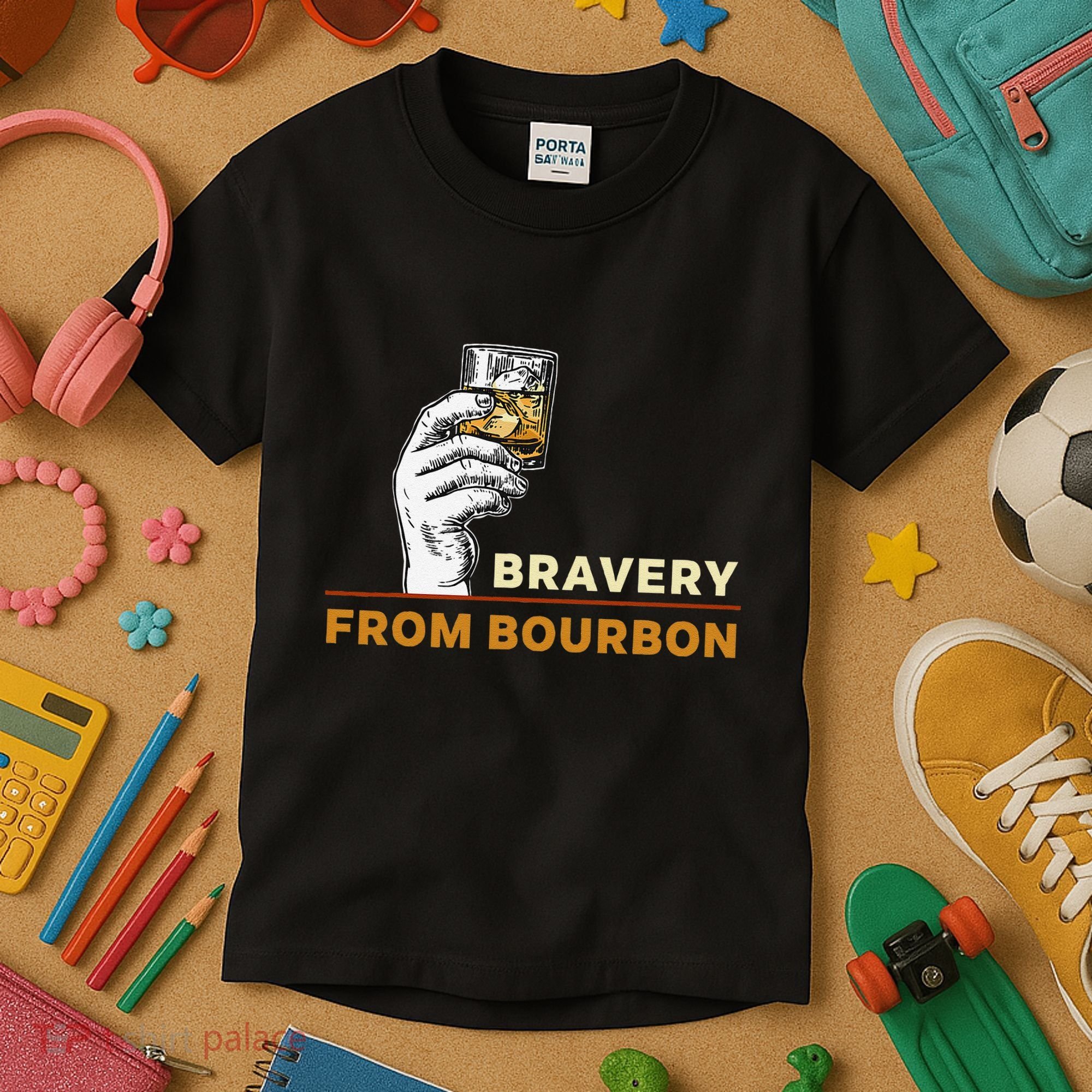 Whisky Drinkers Bravery Bourbon Drinkers Lovers Boho Kids T-Shirt