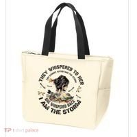 Womens Dragonfly Black Women She Whispered Back I Am The Storm Tote Bag thumb 3