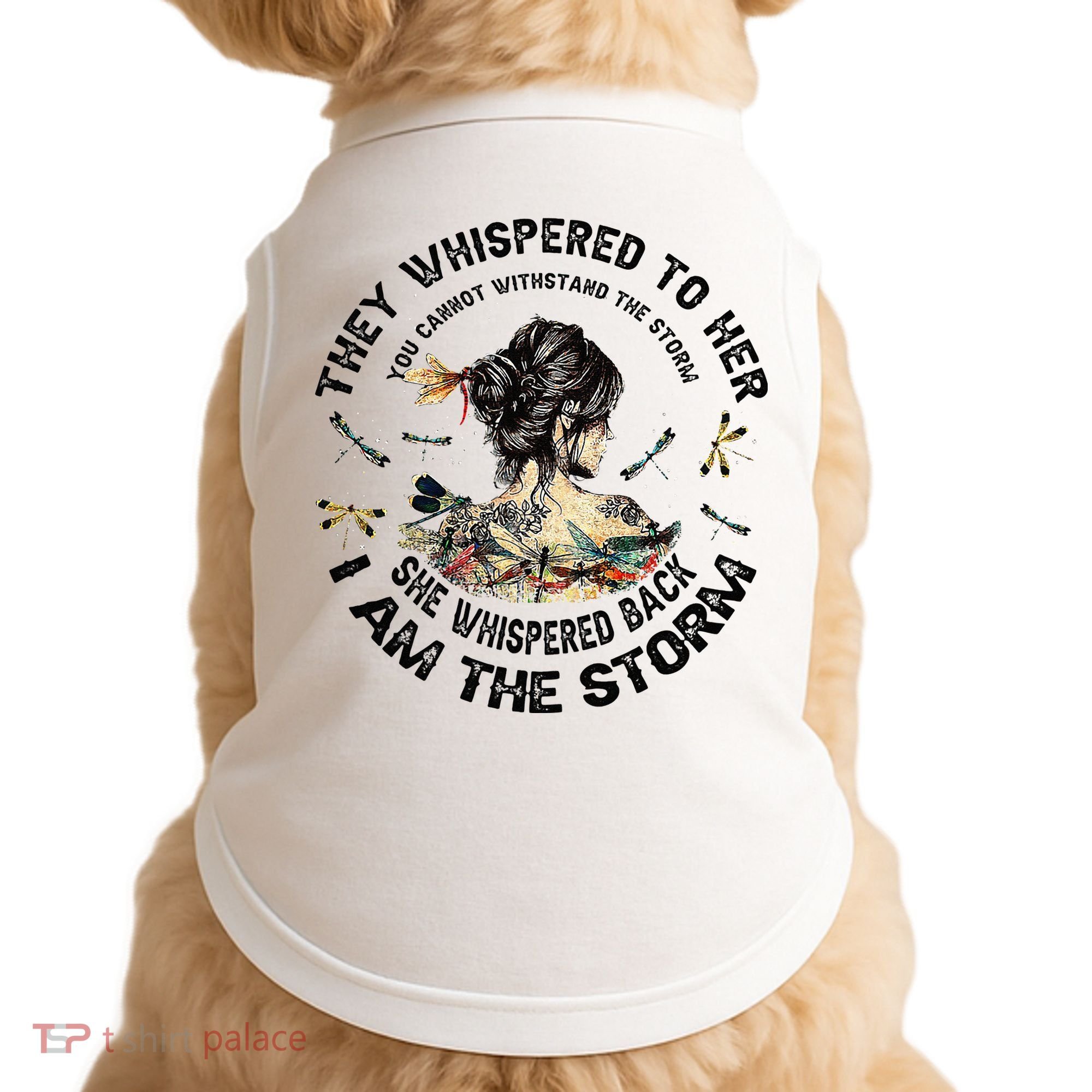 Womens Dragonfly Black Women She Whispered Back I Am The Storm Doggie Tank