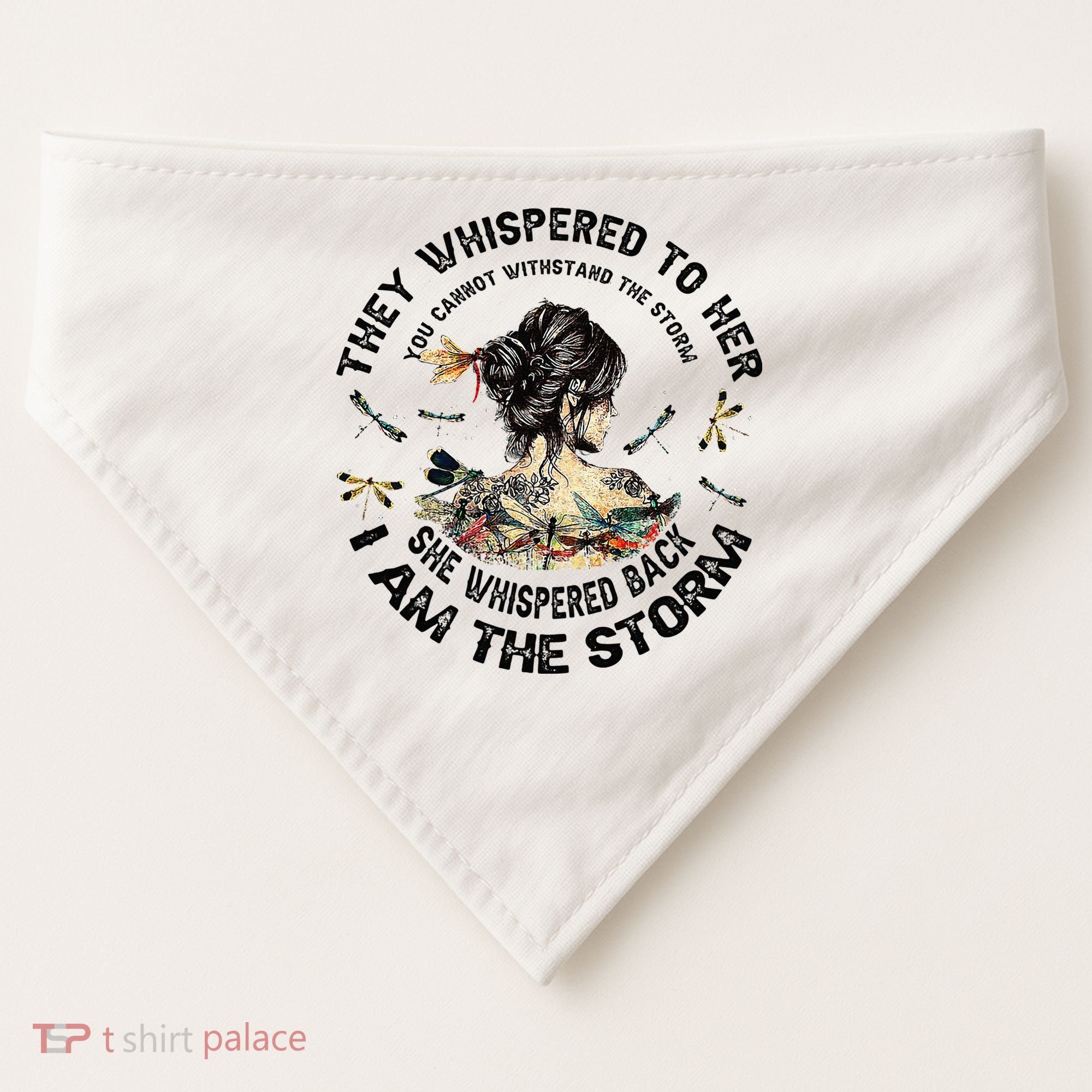 Womens Dragonfly Black Women She Whispered Back I Am The Storm USA-Made Doggie Bandana