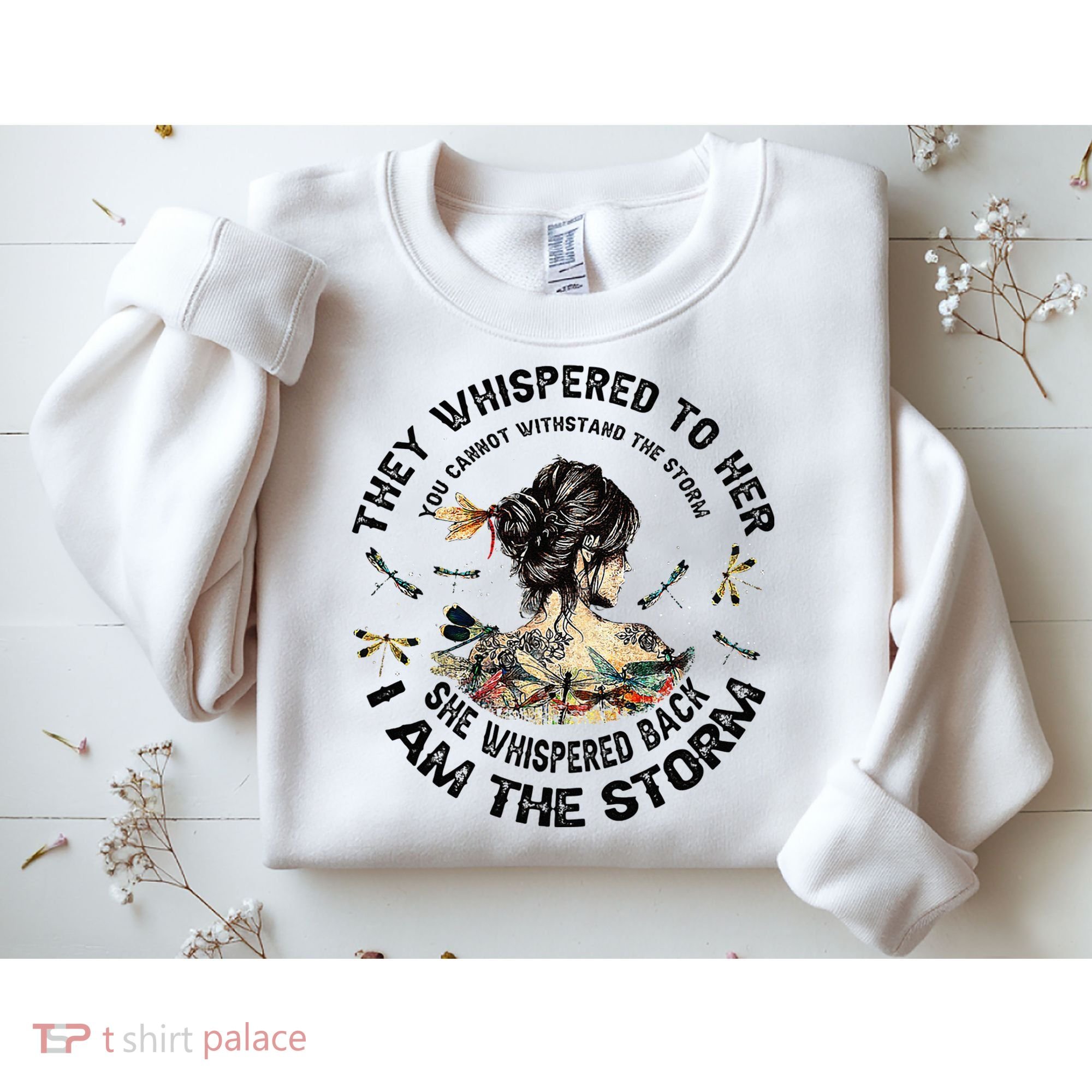 Womens Dragonfly Black Women She Whispered Back I Am The Storm Sweatshirt