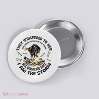 Womens Dragonfly Black Women She Whispered Back I Am The Storm Button thumb 0
