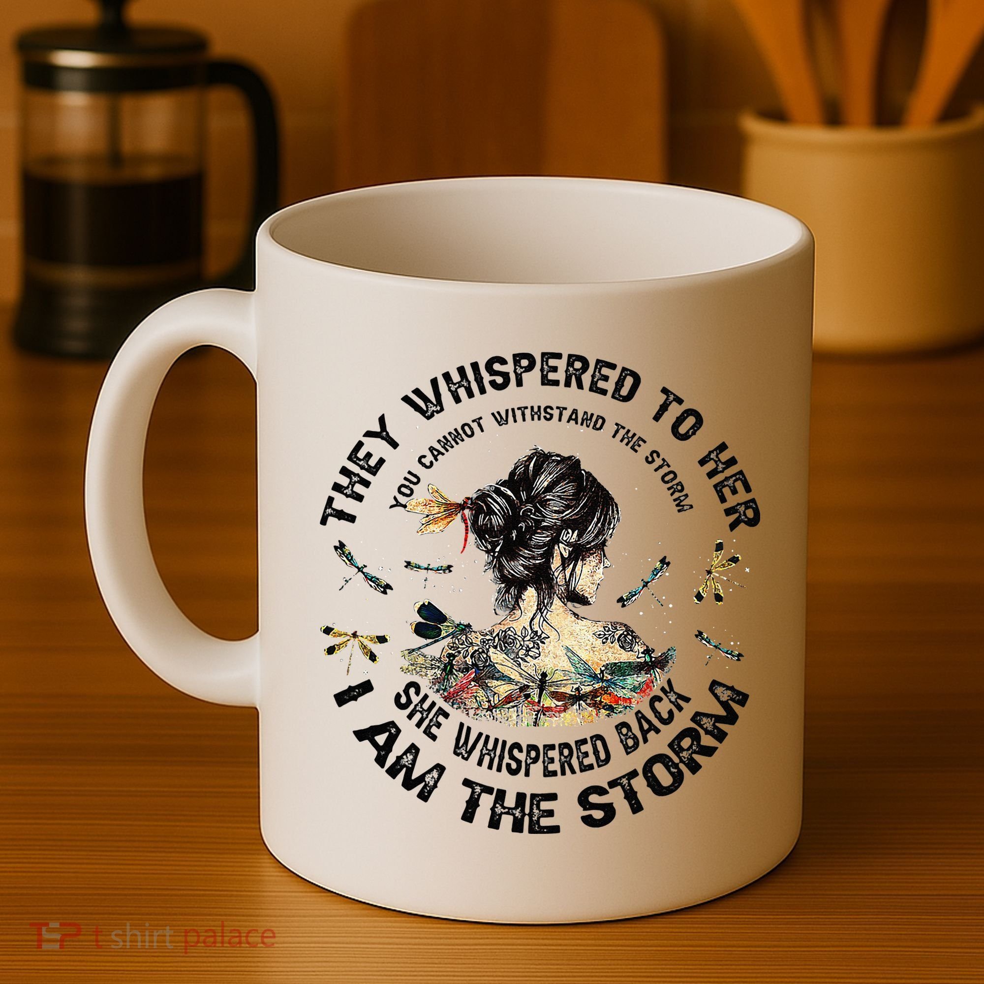 Womens Dragonfly Black Women She Whispered Back I Am The Storm Coffee Mug