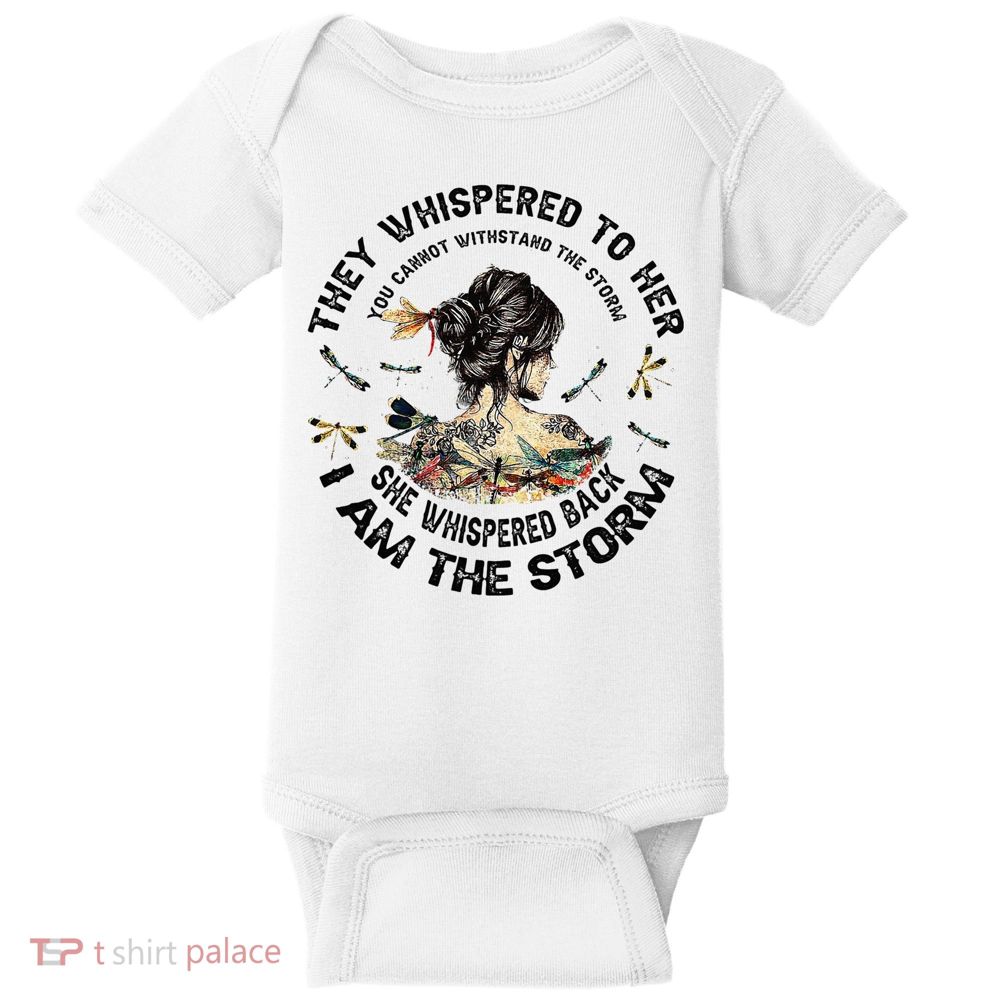 Womens Dragonfly Black Women She Whispered Back I Am The Storm Baby Bodysuit
