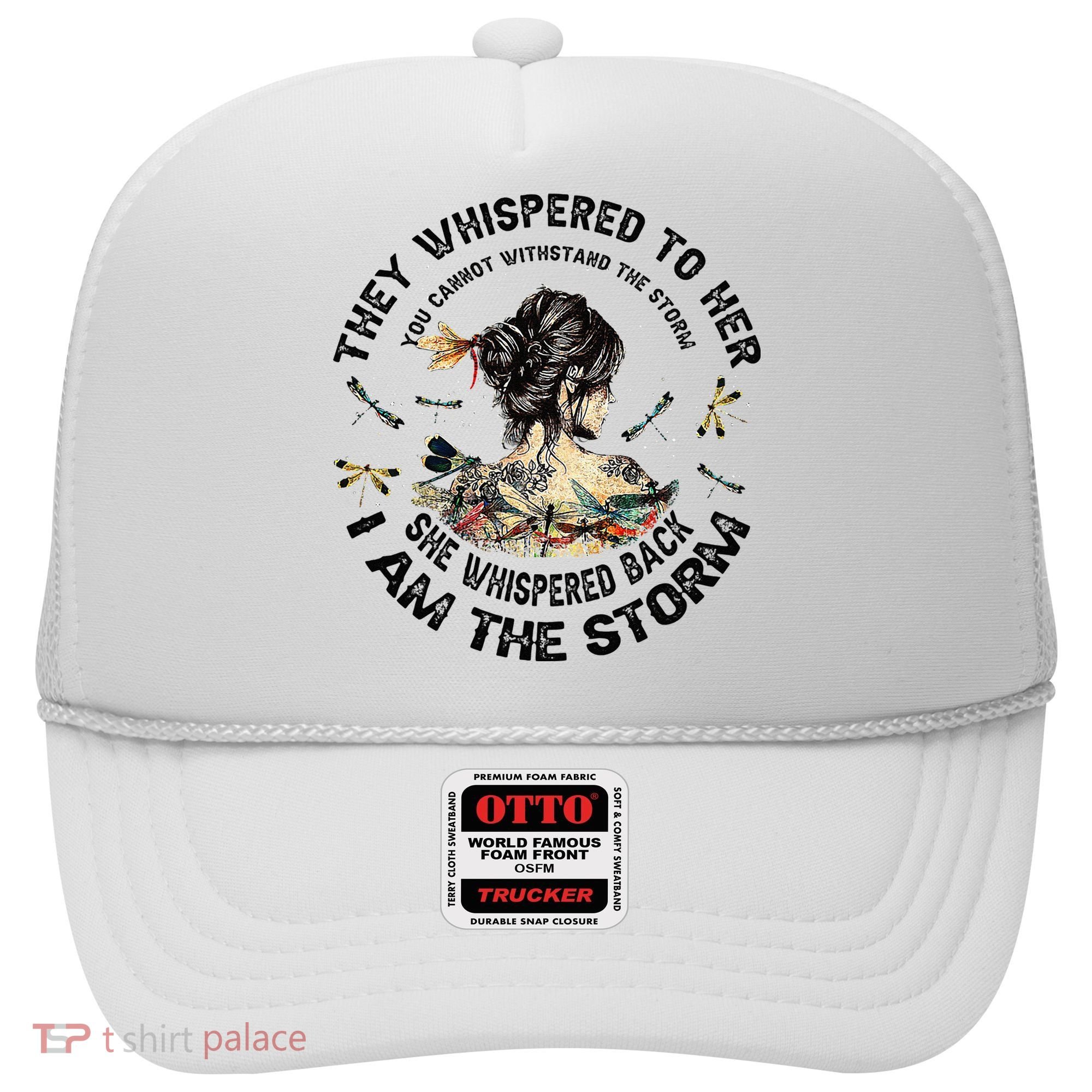 Womens Dragonfly Black Women She Whispered Back I Am The Storm Hat