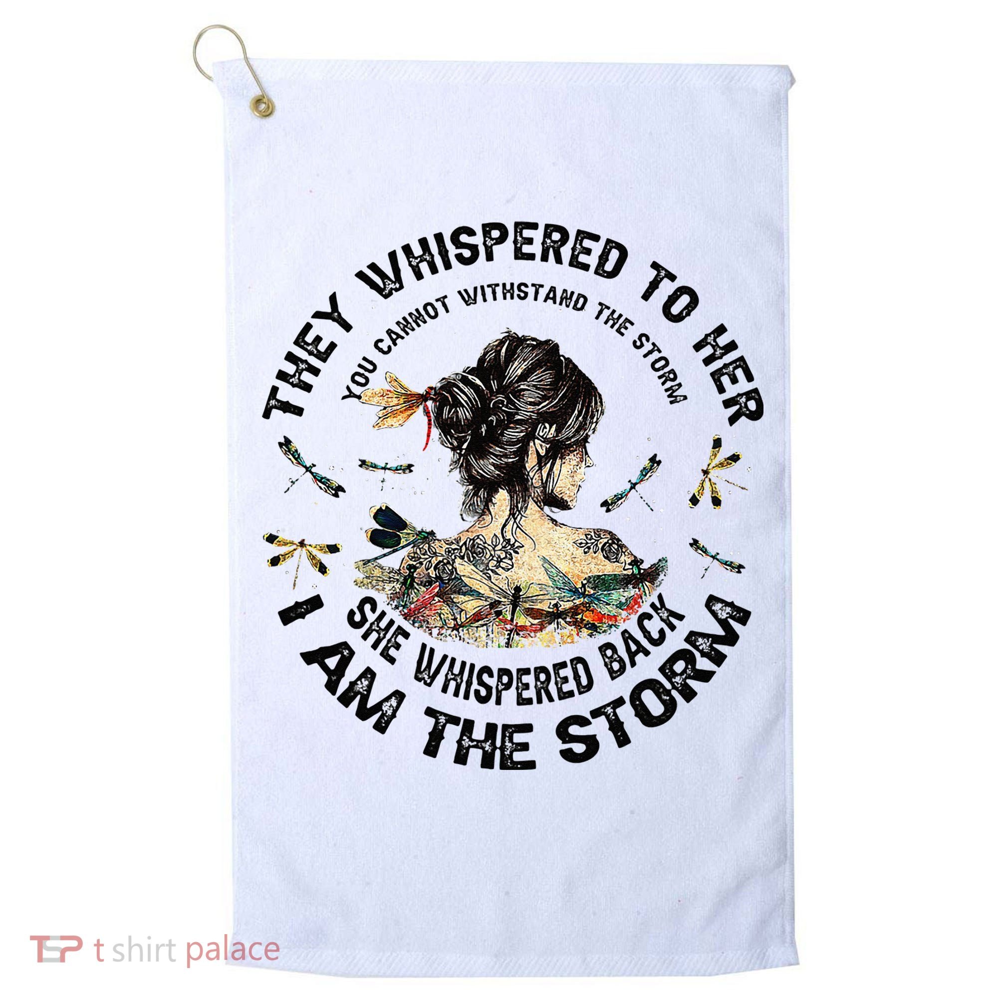 Womens Dragonfly Black Women She Whispered Back I Am The Storm Golf Towel