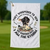 Womens Dragonfly Black Women She Whispered Back I Am The Storm Golf Towel thumb 1