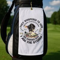 Womens Dragonfly Black Women She Whispered Back I Am The Storm Golf Towel thumb 2