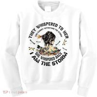Womens Dragonfly Black Women She Whispered Back I Am The Storm Kids Sweatshirt thumb 0