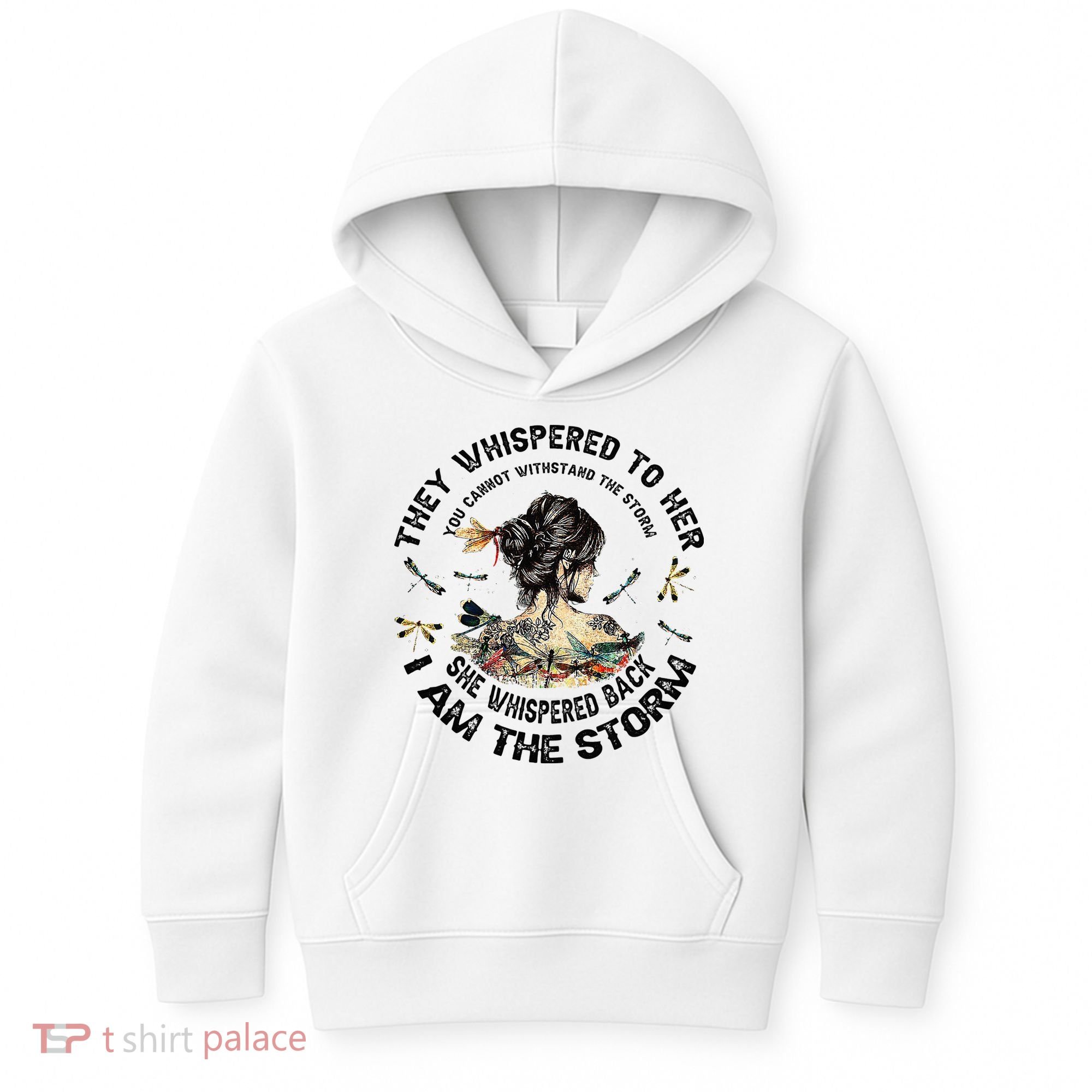 Womens Dragonfly Black Women She Whispered Back I Am The Storm Kids Hoodie