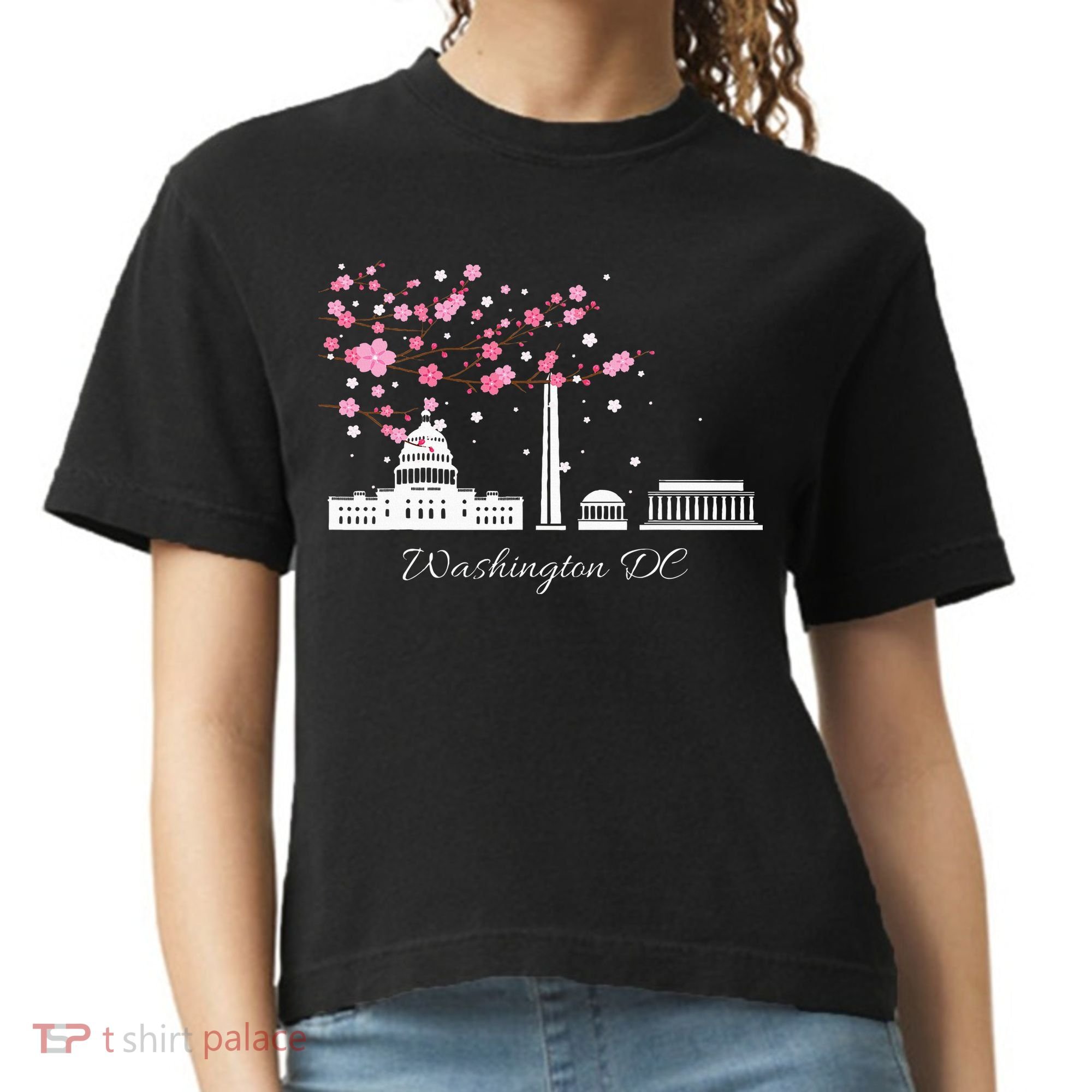 Washington Dc Cherry Blossoms Monuments Memorial Comfort Colors Boxy T-Shirt