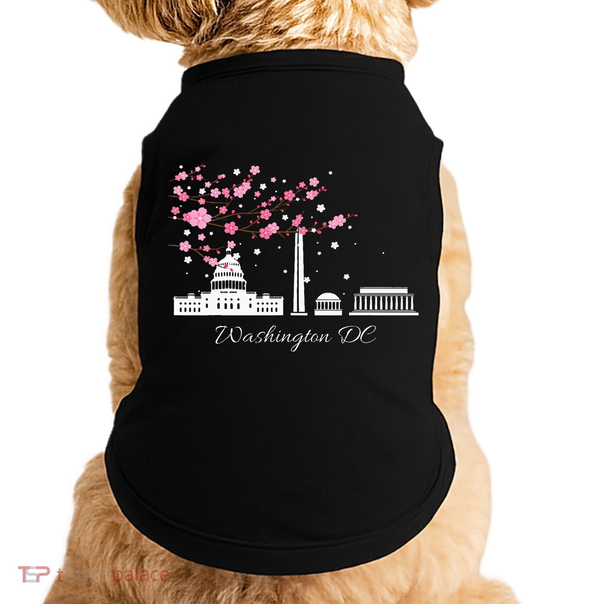 Washington Dc Cherry Blossoms Monuments Memorial Doggie Tank