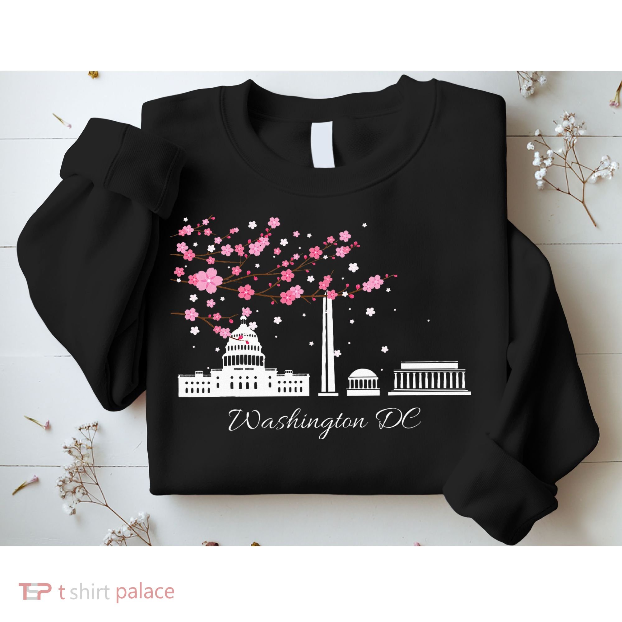 Washington Dc Cherry Blossoms Monuments Memorial Sweatshirt