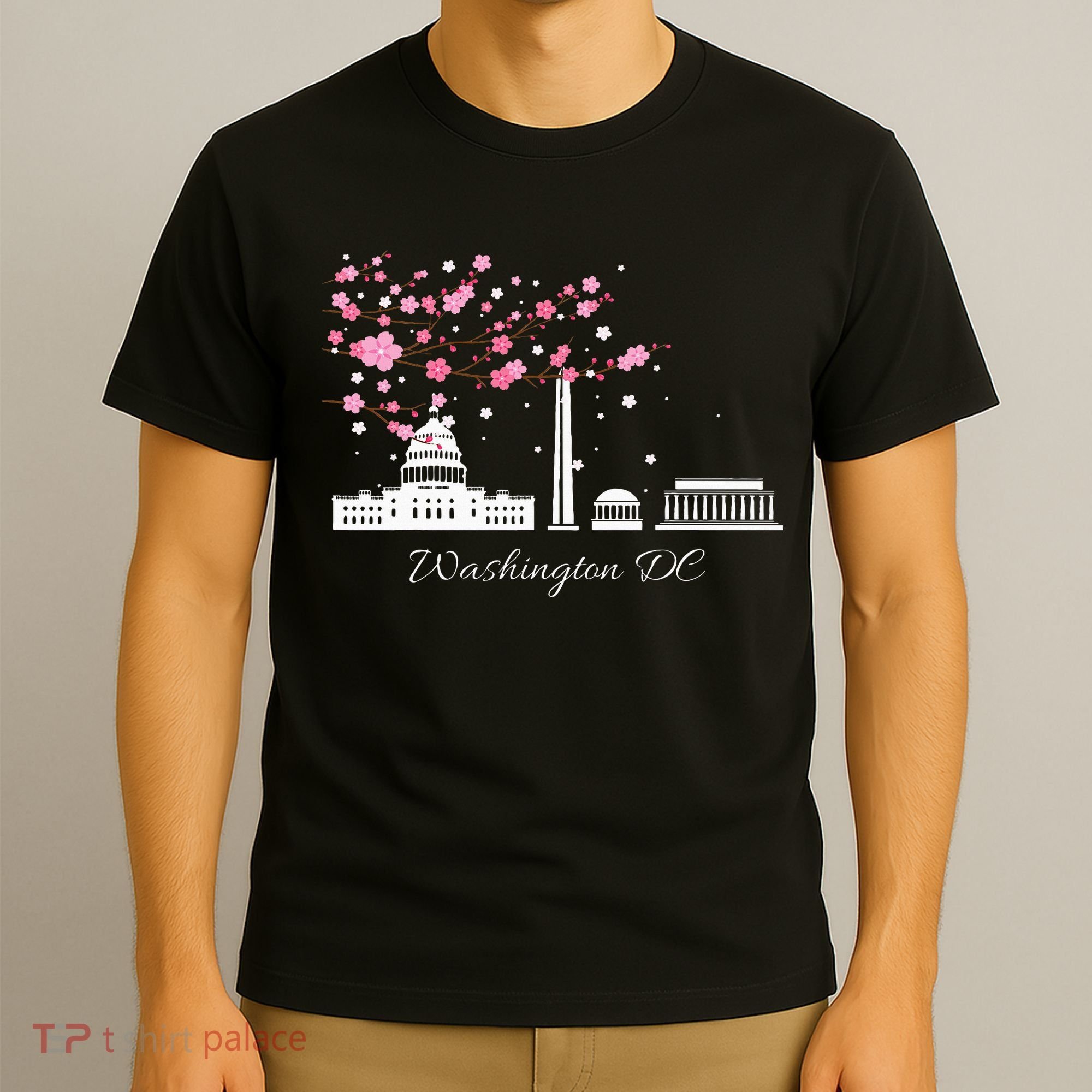 Washington Dc Cherry Blossoms Monuments Memorial T-Shirt