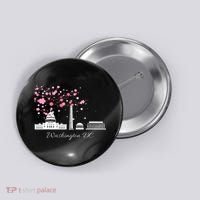 Washington Dc Cherry Blossoms Monuments Memorial Button thumb 0