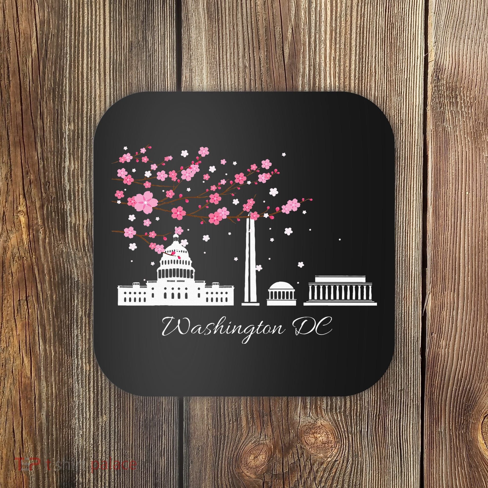 Washington Dc Cherry Blossoms Monuments Memorial Coaster