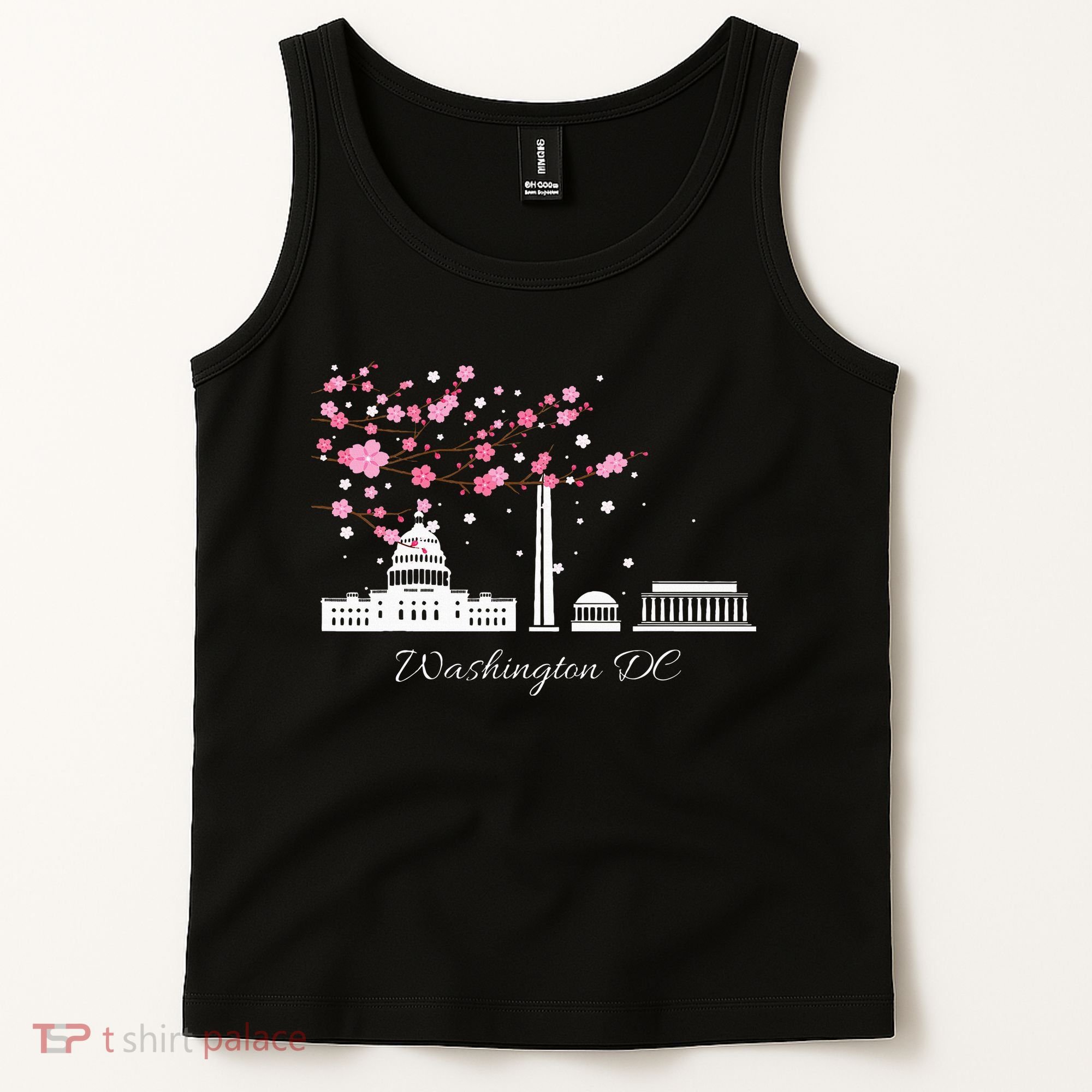 Washington Dc Cherry Blossoms Monuments Memorial Tank Top