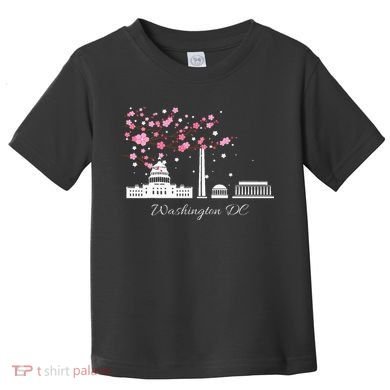 Washington Dc Cherry Blossoms Monuments Memorial Toddler T-Shirt