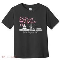 Washington Dc Cherry Blossoms Monuments Memorial Toddler T-Shirt thumb 0