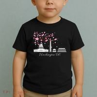 Washington Dc Cherry Blossoms Monuments Memorial Toddler T-Shirt thumb 2
