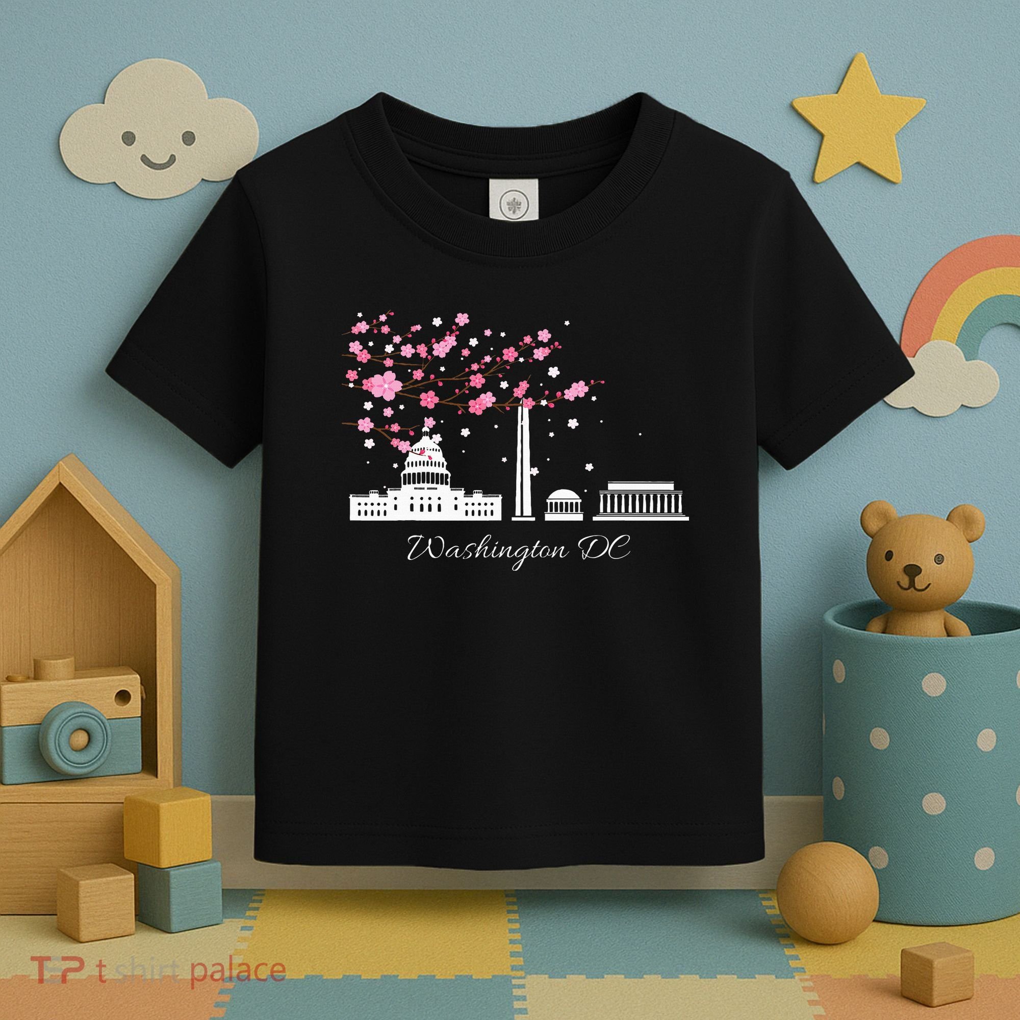 Washington Dc Cherry Blossoms Monuments Memorial Toddler T-Shirt