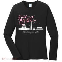Washington Dc Cherry Blossoms Monuments Memorial Women's Long Sleeve Shirt thumb 0