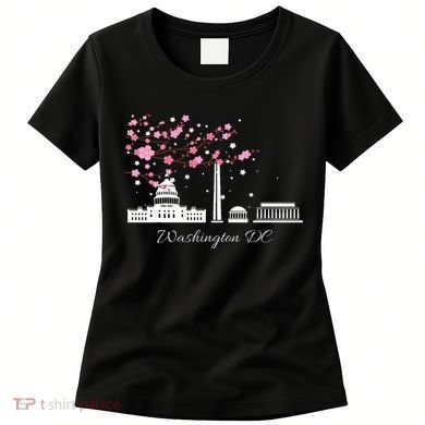 Washington Dc Cherry Blossoms Monuments Memorial Women's T-Shirt