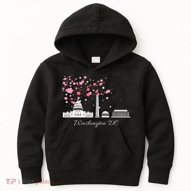 Washington Dc Cherry Blossoms Monuments Memorial Kids Hoodie