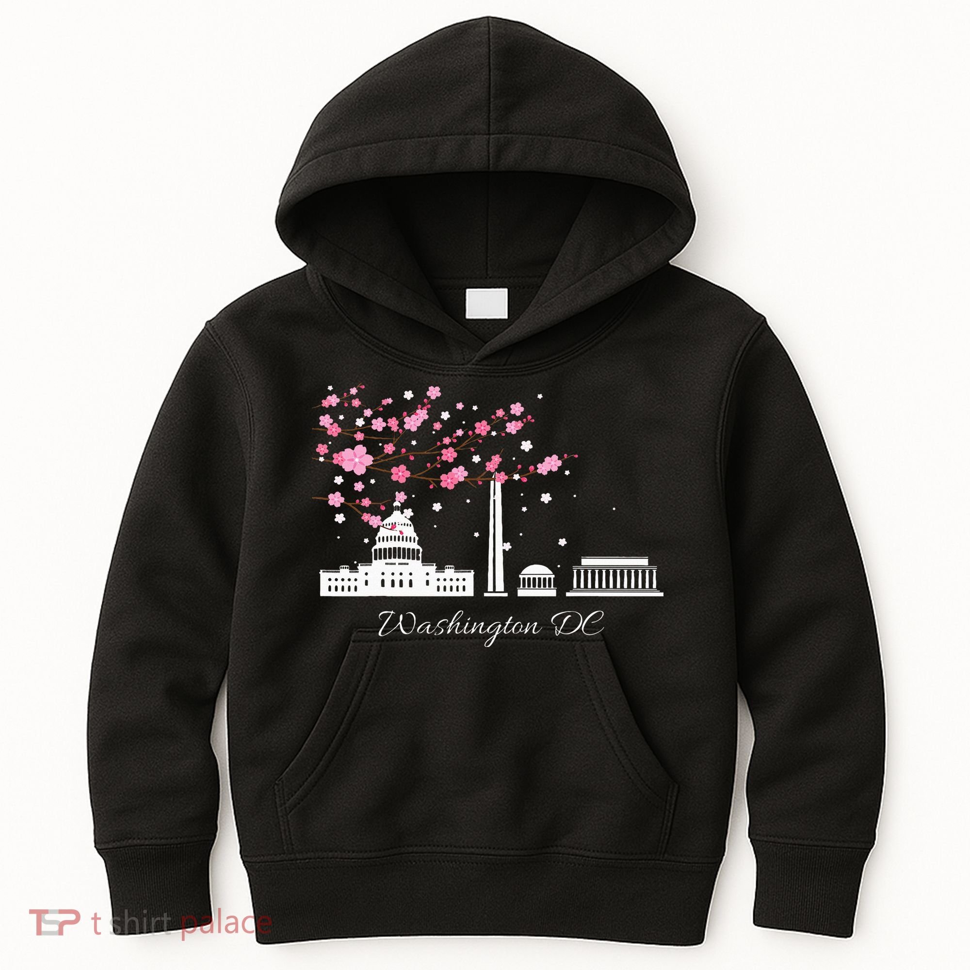 Washington Dc Cherry Blossoms Monuments Memorial Kids Hoodie