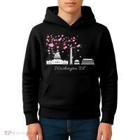 Washington Dc Cherry Blossoms Monuments Memorial Kids Hoodie thumb 4