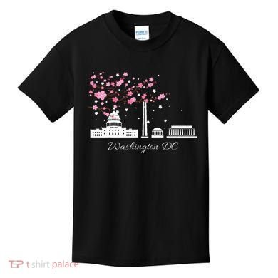 Washington Dc Cherry Blossoms Monuments Memorial Kids T-Shirt