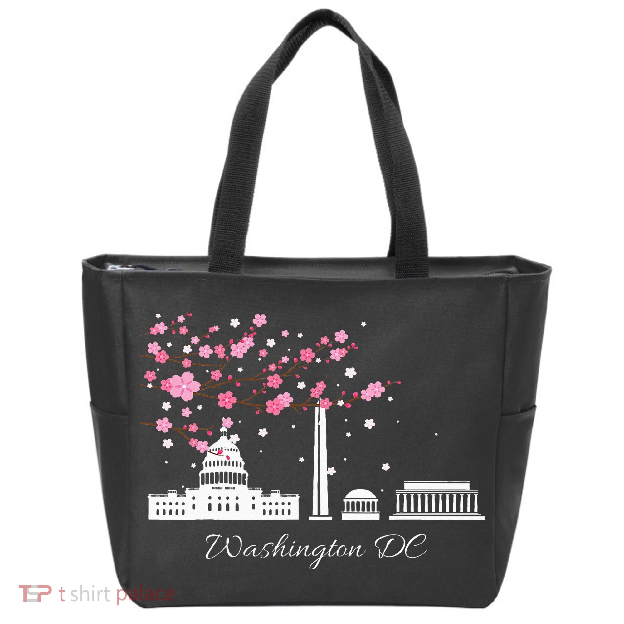 Washington Dc Cherry Blossoms Monuments Memorial Tote Bag