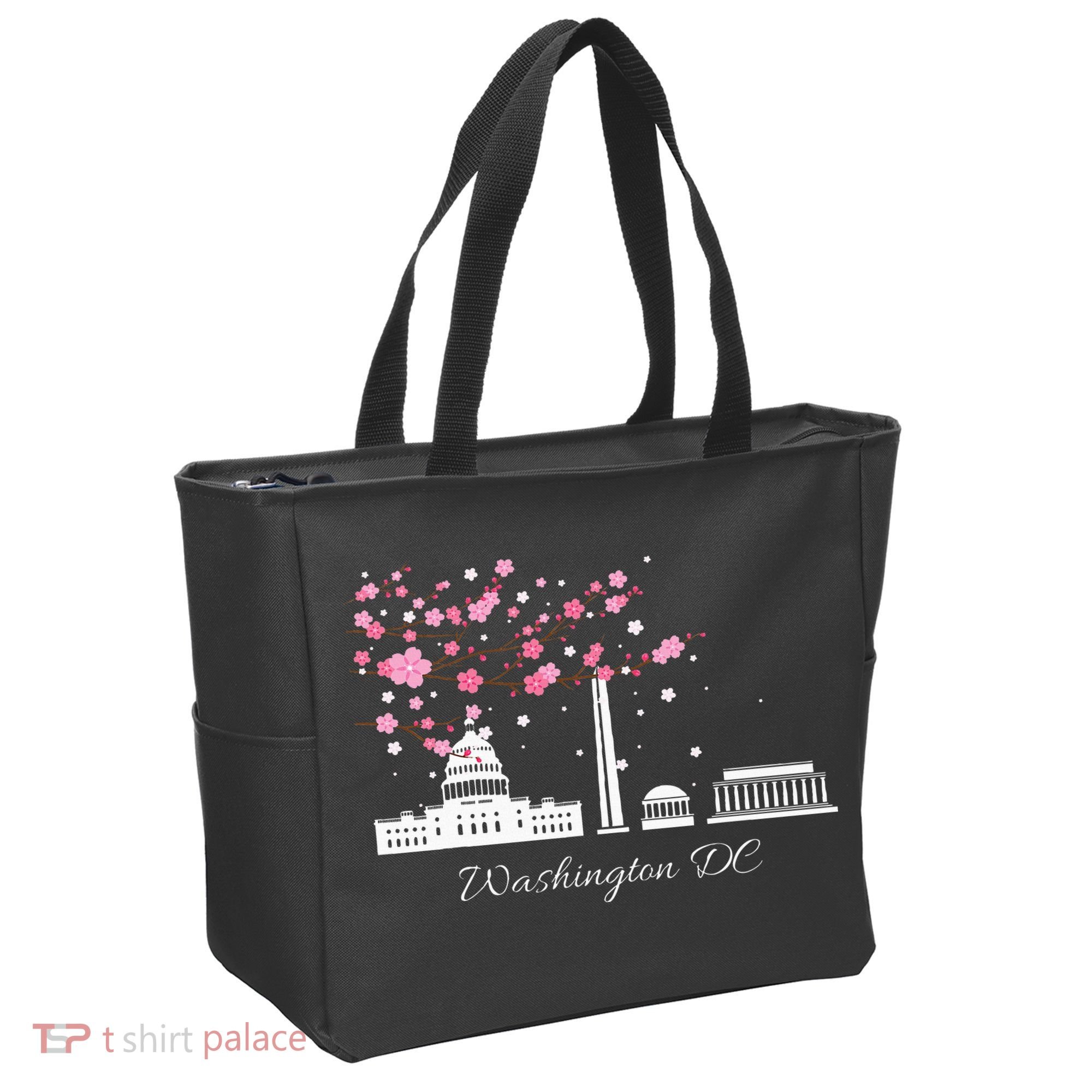 Washington Dc Cherry Blossoms Monuments Memorial Tote Bag