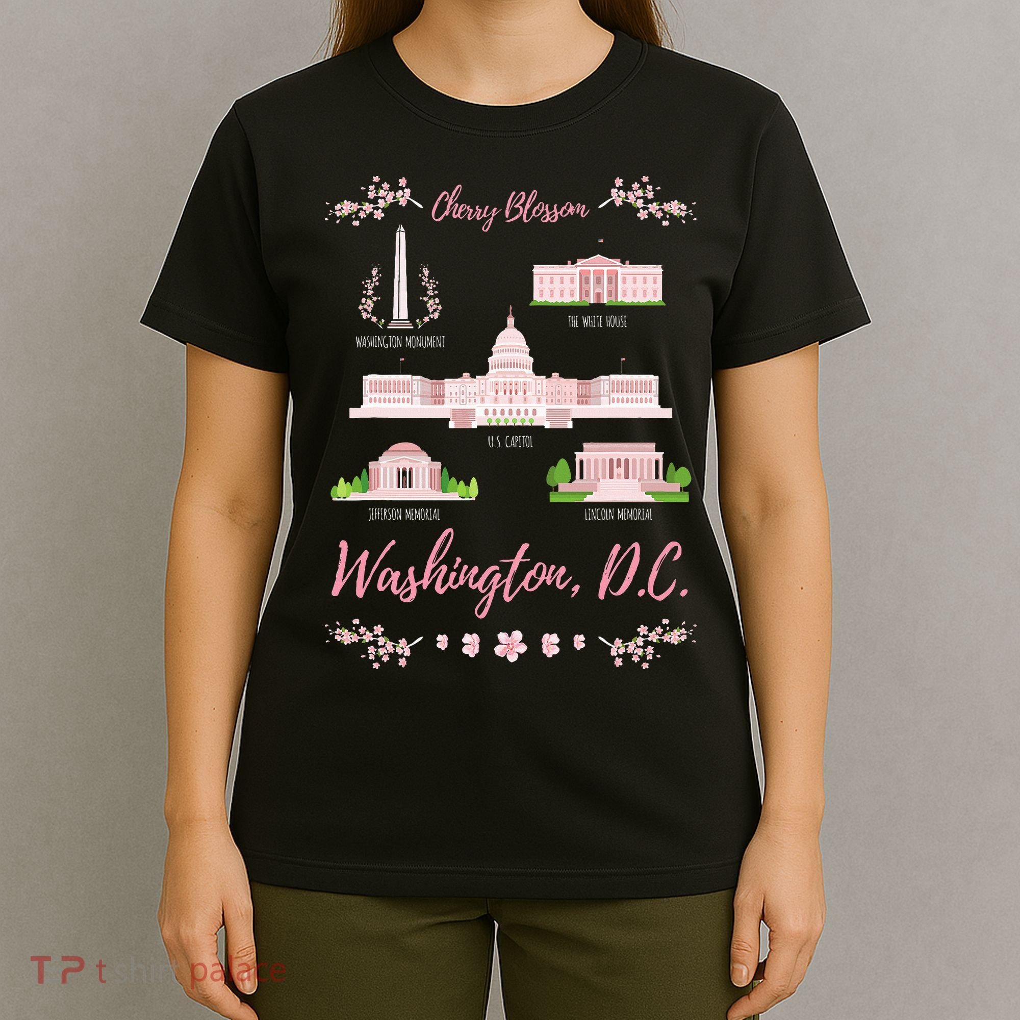 Washington Dc Cherry Blossom Monument T-Shirt