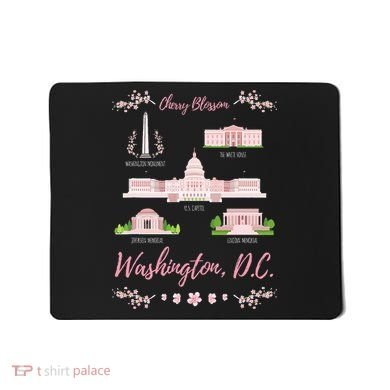 Washington Dc Cherry Blossom Monument Mousepad