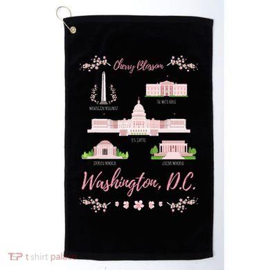 Washington Dc Cherry Blossom Monument Golf Towel
