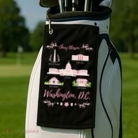 Washington Dc Cherry Blossom Monument Golf Towel thumb 2