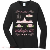 Washington Dc Cherry Blossom Monument Women's Long Sleeve Shirt thumb 0