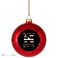 Washington Dc Cherry Blossom Monument Plastic Christmas Ball Ornament thumb 0