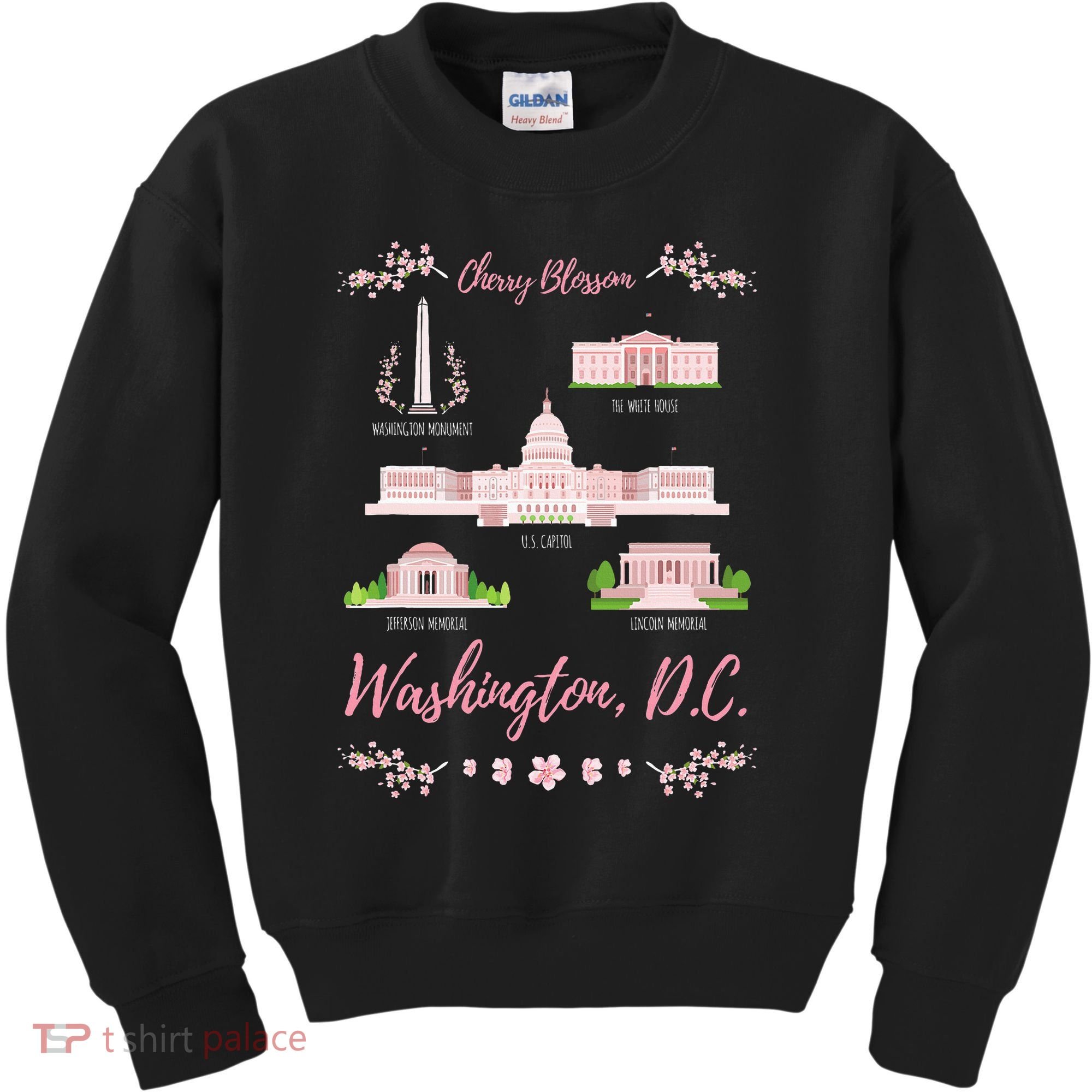 Washington Dc Cherry Blossom Monument Kids Sweatshirt